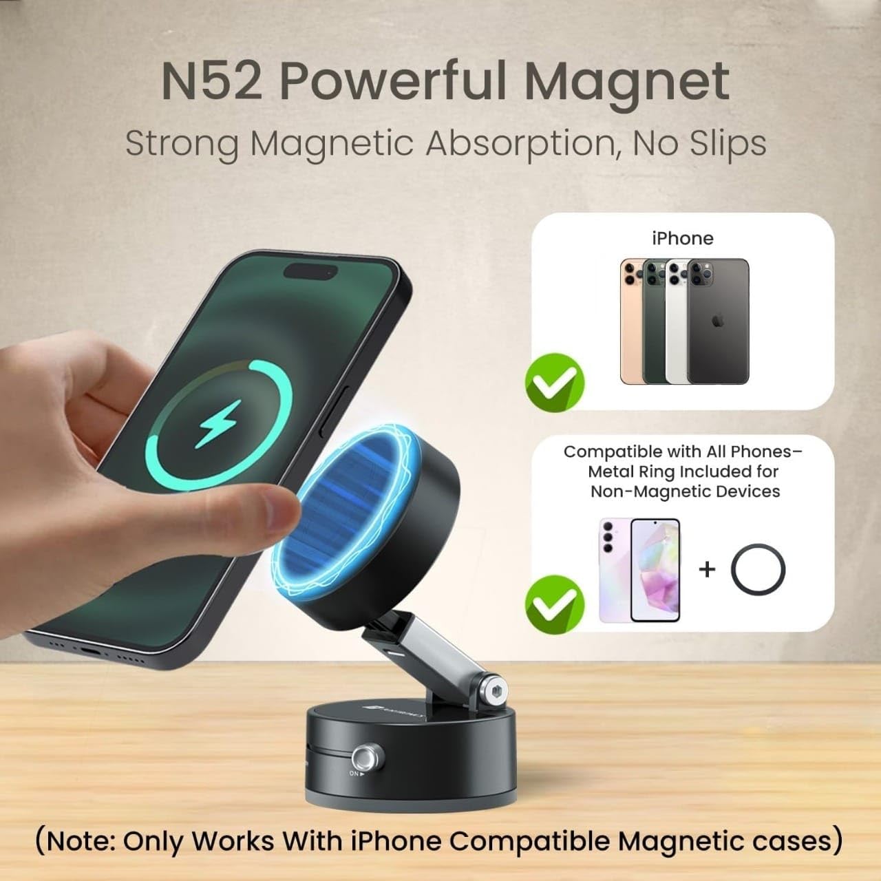 Vacuum Magnetic Suction Phone Holder